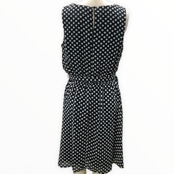 A-List | Navy & White Polka Dot Sleeveless Dress | Sz M - Picture 4 of 10